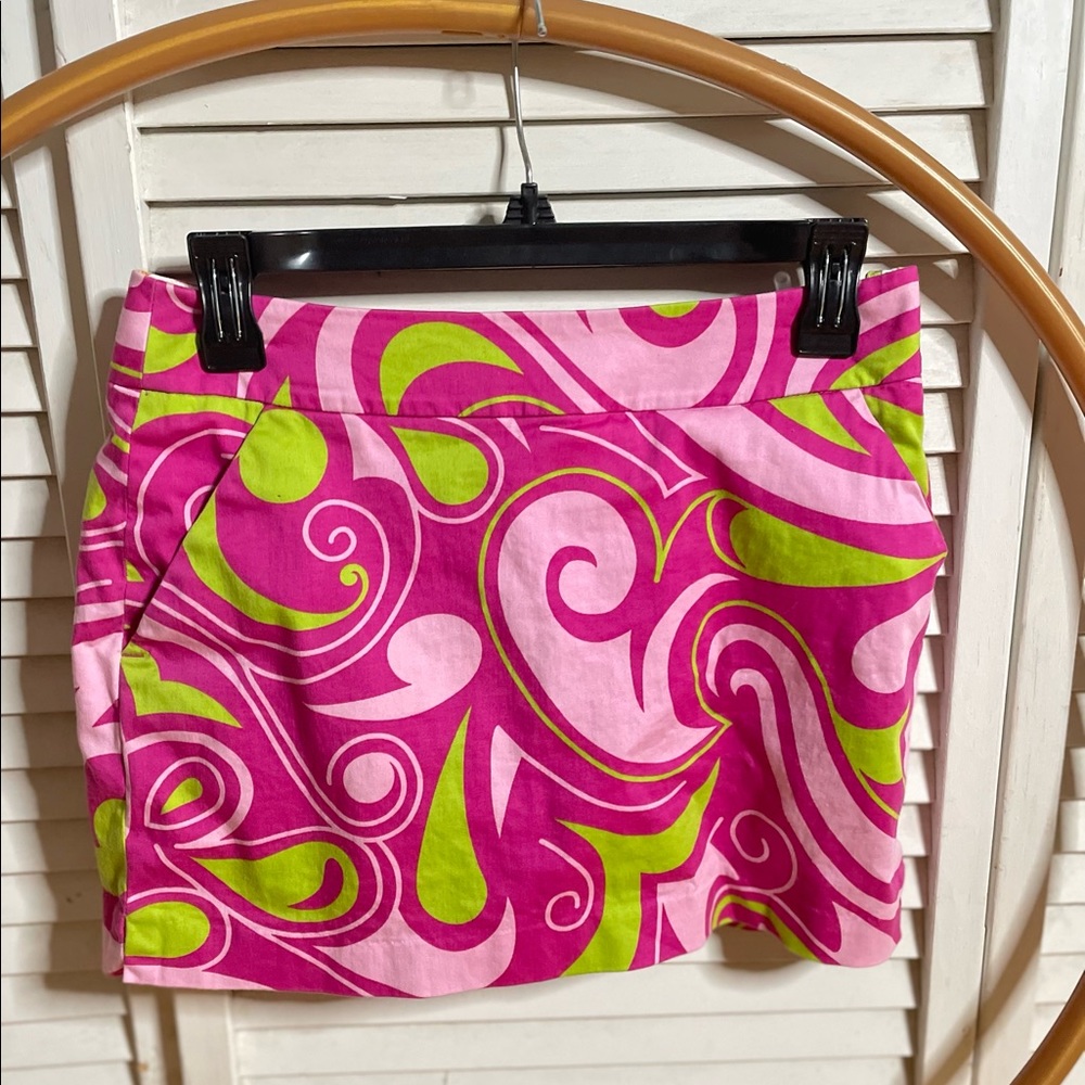 Ladies Loudmouth Pink and Green Swirl Golf Skort size 2